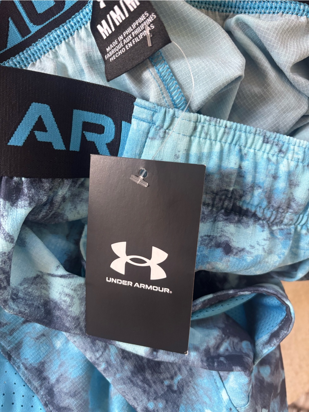 NWT Under Armour Vanish Woven 6" Printed Shorts Blue Tie-Dye - Picture 11 of 12